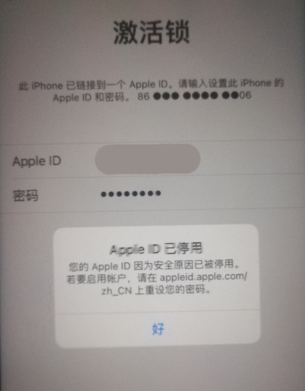 寒亭苹果手机维修分享iPhone 12 出现提示“Apple ID 已停用”怎么办 